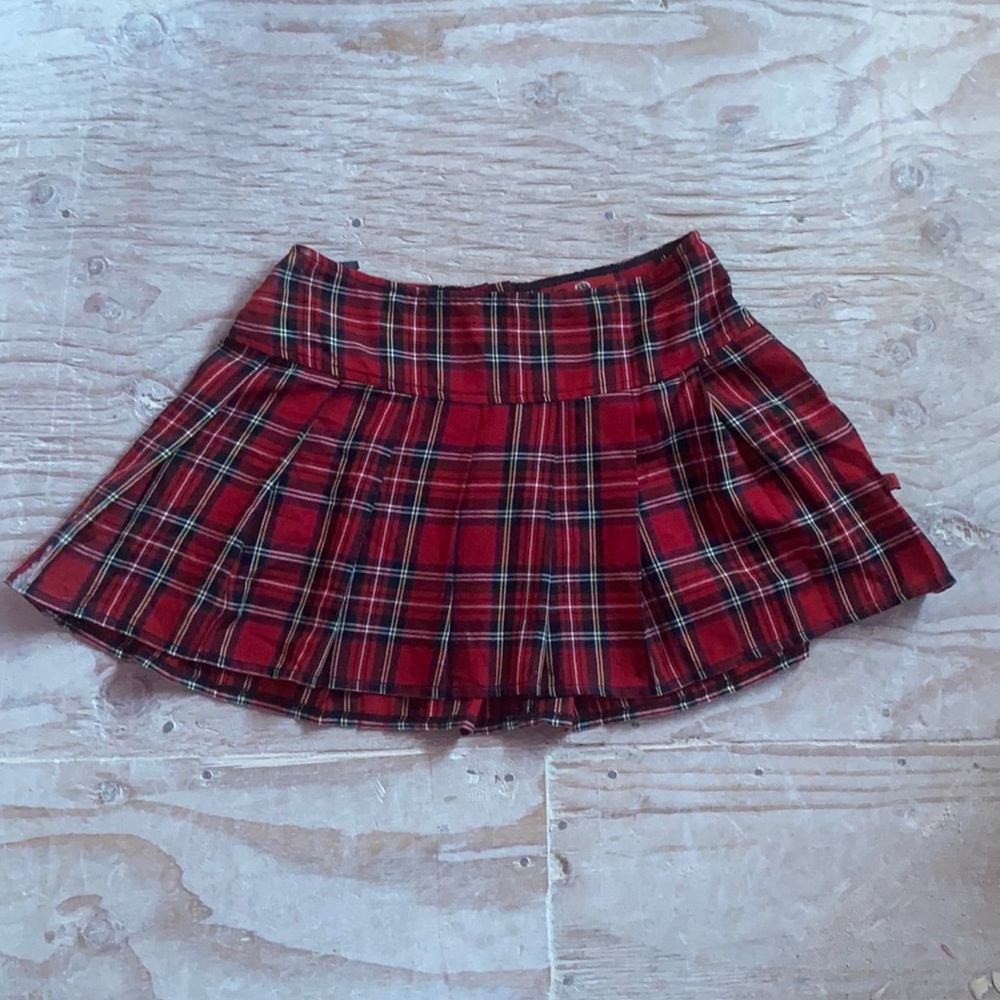 Red Plaid Skirt - Mini
